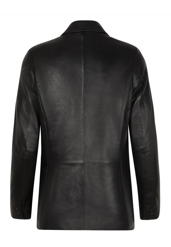 black leather blazer