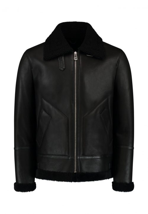 Shearling lammy jacket THE HUNTER – winter jacket – black