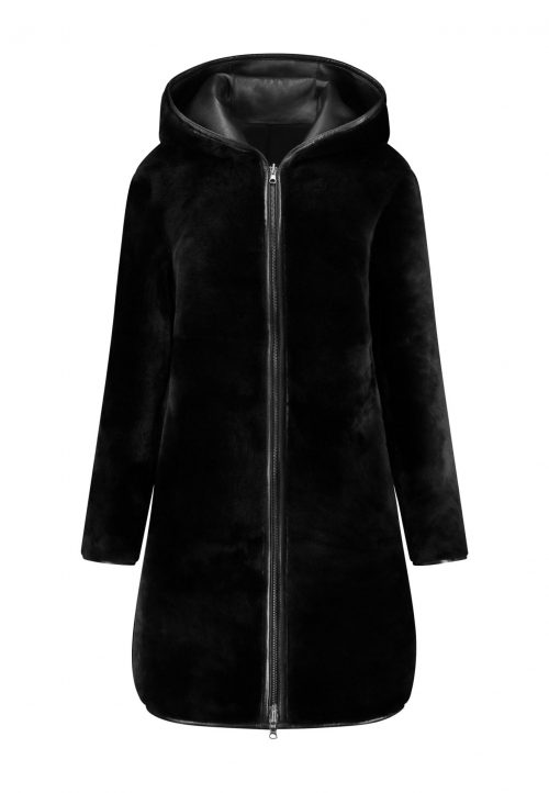 Reversible shearling lammy coat GEMINI – winter coat – black